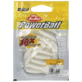Berkley 1478944 Powerbait Power Grubs Soft Bait, 4" Bait Length, White, Package of 10