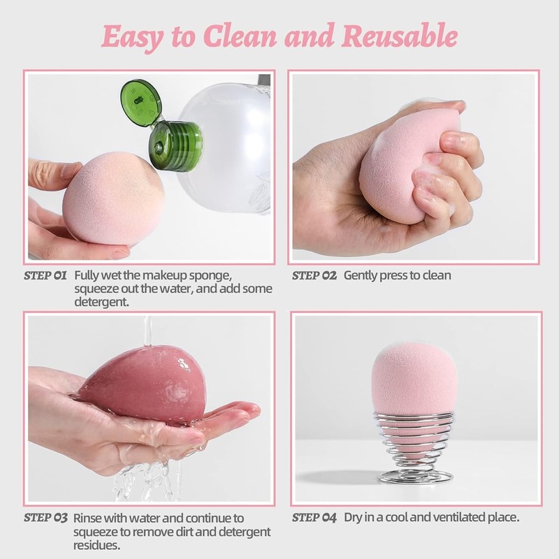 Wekuw 8 Pieces Make Up Sponge Makeup Sponge Set Makeup