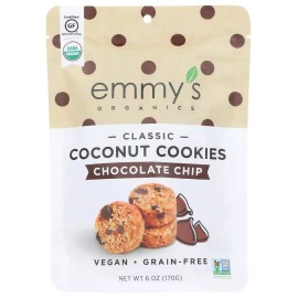 Emmys Organic Coconut Cookies Chocolate Chip 6 Oz