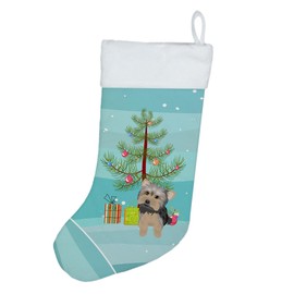 Caroline's Treasures WDK3186CS Yorkie Blue and Tan #2 Christmas Christmas Stocking Fireplace Hanging Stockings Christmas Season Party Decor Family Holiday Decorations