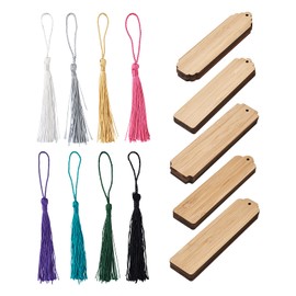 Approximately 30 pieces raw wood color non-stained wooden bookmark bookmark bookmark book marker branch folding plain blank painting possible tassel charm miscellaneous goods notebook notebook