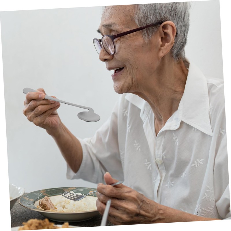Gatuida 1Set Angled Utensils for Easy Self Feeding Ergonomic Tableware