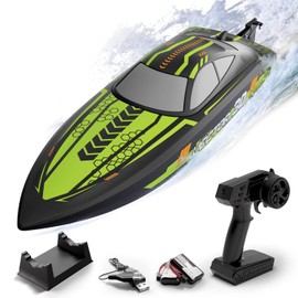VOLANTEXRC RC Remote Control Boat for Pool，2.4Ghz Control RC Boats for Adults, Lake Electric Boat with Water Cooling System 2Rechargeable Batteries (Green)