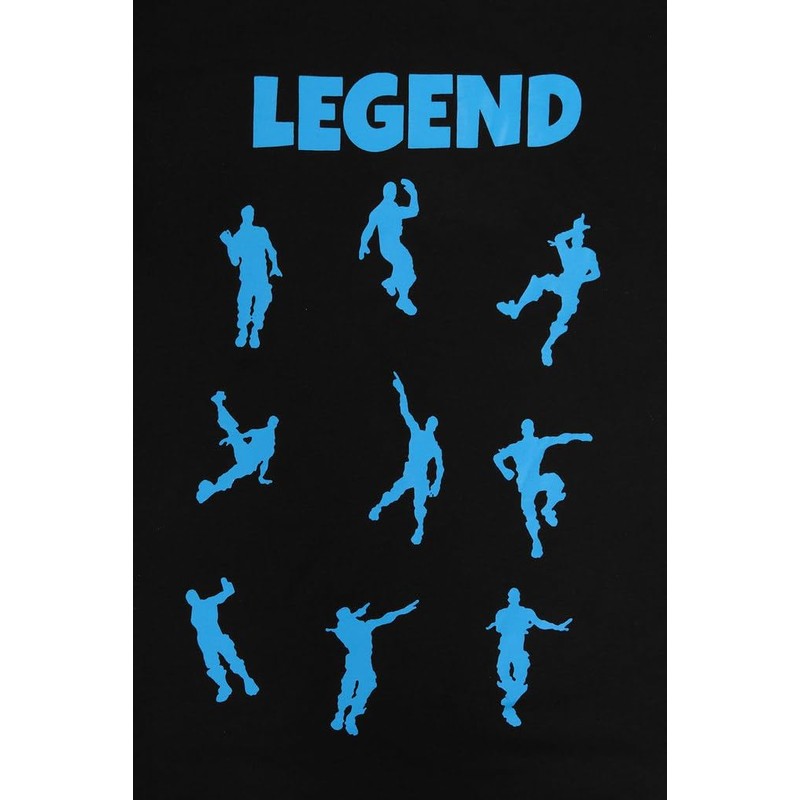 ThePyjamaFactory Brand Boys Emote Legend Dance Gaming Pyjamas Black Blue
