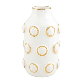 Mud Pie Gold Ceramic Vases, Large, 8 1/2" x 4 1/4" Dia