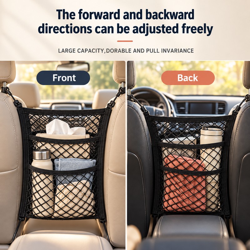 Car Storage Net Bag Between Seats Car Divider Child Safety