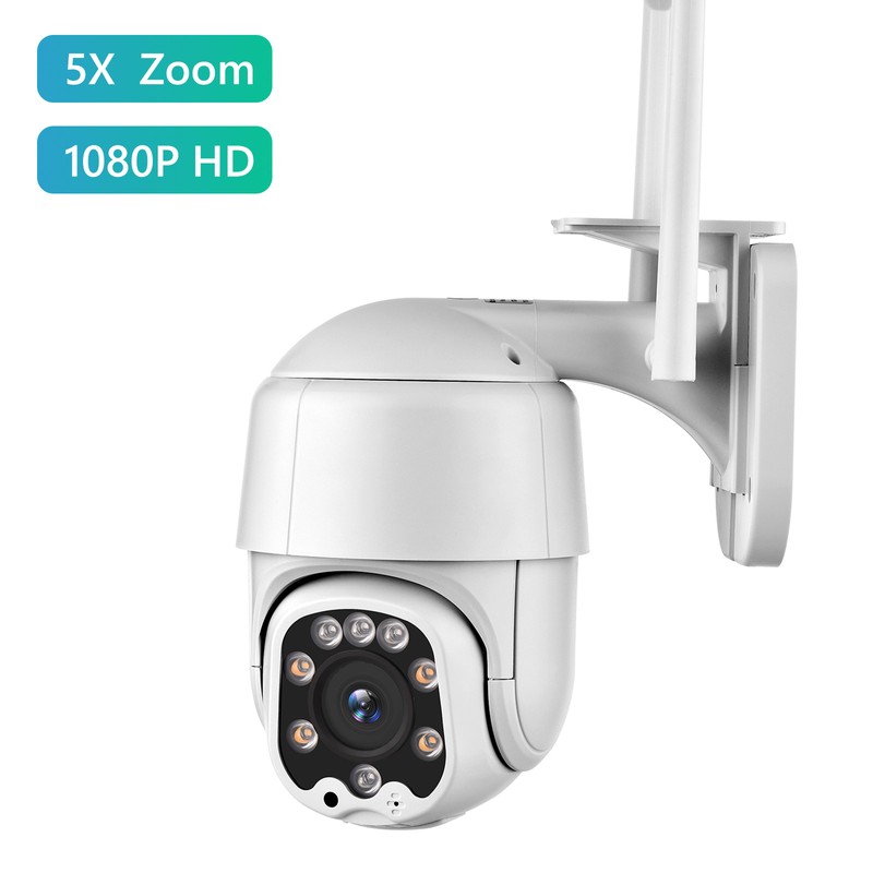 Outdoor Wireless WiFi Security Camera, 1080P Pan Tilt Zoom Surveillance