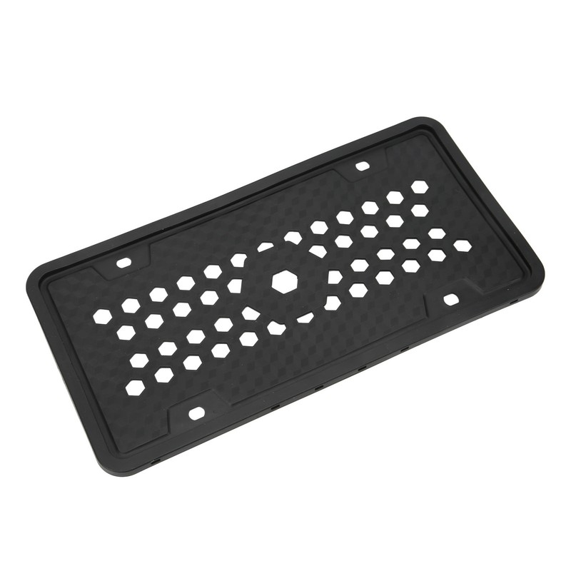 2PCS License Plate Protector Silicone Frame Soft Flexible Black 305x155mm