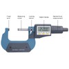Medidor de Espesor electrónico, micrómetro Digital Precisión de 0,002 mm/0,0001