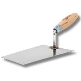 DEKOR Brick Trowel - Size 7" - German Stainless Steel Ensures Rust-Free Performance for Masonry Tools - Concrete Tools for Commercial and DIY Use - Made in Europe - Wooden Handle