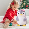 Fouvin Soft toy penguin cuddly toy with bow, 25 cm