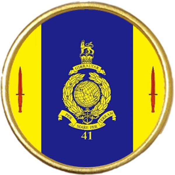 41 Commando Royal Marines Military Round Gold Colour Badge And