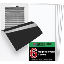 6 Pack Magnetic Vent Covers, Strong Vent Covers 5.5 X 12inch High Strength Magnetic Vent Cover for Floor Wall and Ceiling Registers Home HVAC and AC Vents