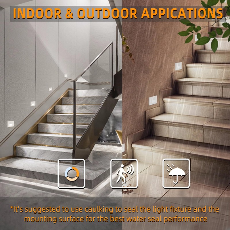 Jandov 4 Pack Motion Sensor Stair Lights Indoor Outdoor,Dimmable Motion