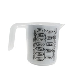 Plastic Measuring Jug Multi-Purpose Jug for Flour, Ground Almonds, Sugar, Milk, Oil, Dishwasher Safe, Easy to Read Measurements, Cook with Accuracy (250ml Measuring Jug)