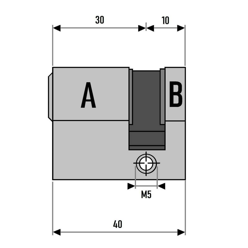 4x Half Cylinder Adjustable 40 mm 30/10 Simultaneous Locking Including