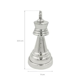 Corner Home & Garden | Adorno Decorativo. Figura de Ajedrez Rey de Aluminio de Color Plateado para Decoracion hogar. (Adornos para Sala, Accesorios para Oficina).