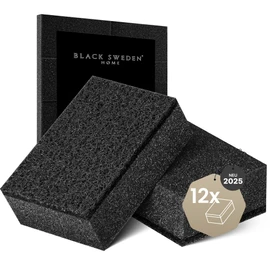 Black Sweden Home SVAMP Sponge Kitchen Sponge Black, Pack of 12 - Washing Up Sponge Black, Durable and Universal Use - Dish Sponge, Cleaning Sponge with Scouring Fleece