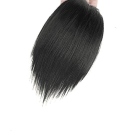 Black Invisible Human Toppers For Women Seamless Clip In Extension Piece Short Fake Fringe Hair Lining of Hair Top Hairpieces Wigs and Accessories