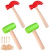 HAOWANWW 4Pcs Hammer Toys with 40Pcs Small Wooden Hammer Simulation