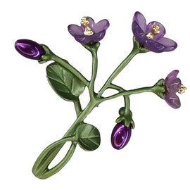 SOIMISS Violet Flower Enamel Lapel Pins Crystal Gillyflower Brooch Badges Collar Pin Jewelry for Clothing Bags Backpacks Jackets Hat Scarves Decor Wedding