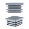 5 pcs. square end cap 50x50 grey plastic plug caps