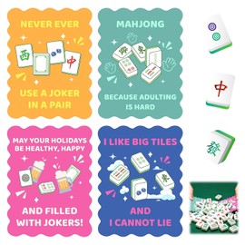 4 unidades de mezclador de azulejos Mahjong, tarjetas de barajador de color Mahjong, tarjetas de barajador de color Mahjong para mezclar y barajar azulejos, divertidos refranes Mahjong