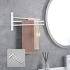 GERZWY Bathroom Hand Towel Rack 3-Bar Folding Arm Swivel Hanger
