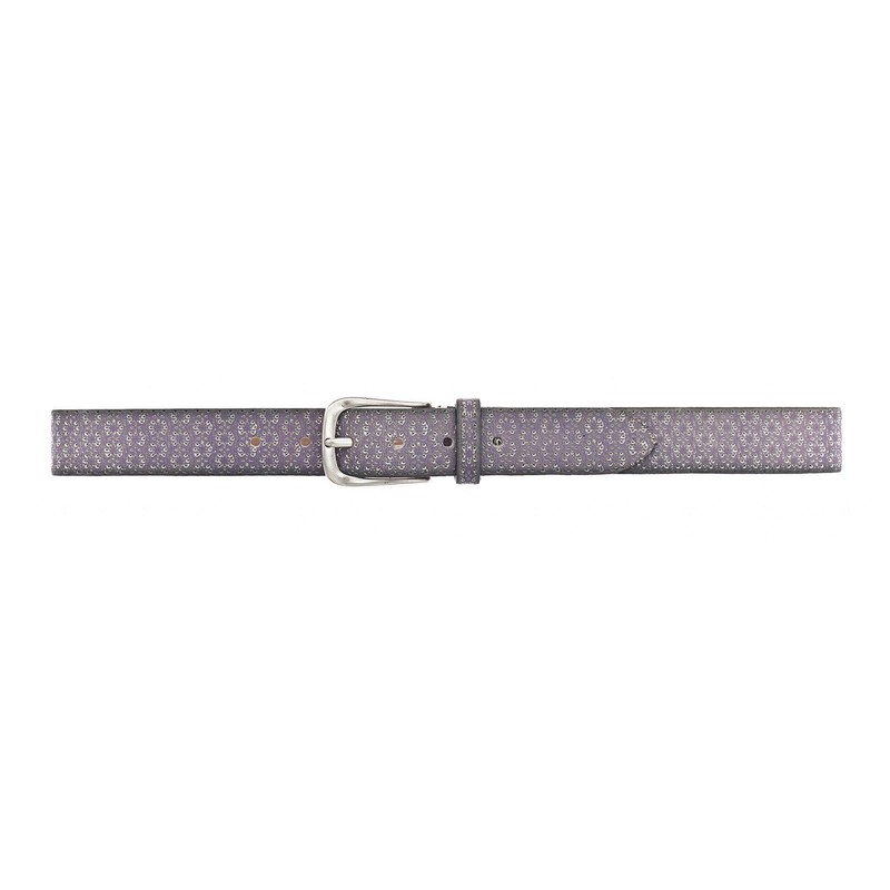 B.Belt Tessa Gold Leather Belt W95 Purple/Silver Metallic, Purple /