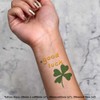 4 x 'Good Luck Four Leaf Clover' Temporary Tattoos -