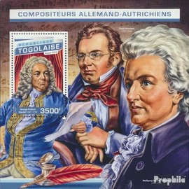 Togo miniature sheet 1366 (complete. issue) unmounted mint/never hinged ** MNH 2016 Composers (Stamps for collectors) music/dance
