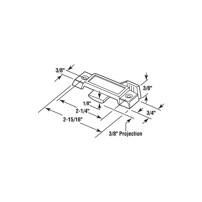 Prime-Line F 2666 Sash Lock, 3/8 In. Latch Projection, Fits