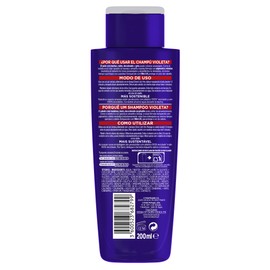 LOreal Paris Anti-Effect Orange Tinting Violet Shampoo, For Colored, Blonde, Bleached or Grey Hair, Elvive Color Vive