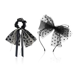 1 Piece Bow Headband And 1 Piece Hair Ring, Ele Lace Hair Accessories, Retro Headdress, Clothing Accessories.