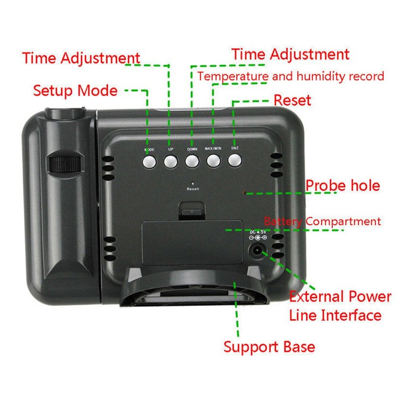 DUBENS Digital Projection Clock Sensor Projection Alarm Clock, Backlight LCD