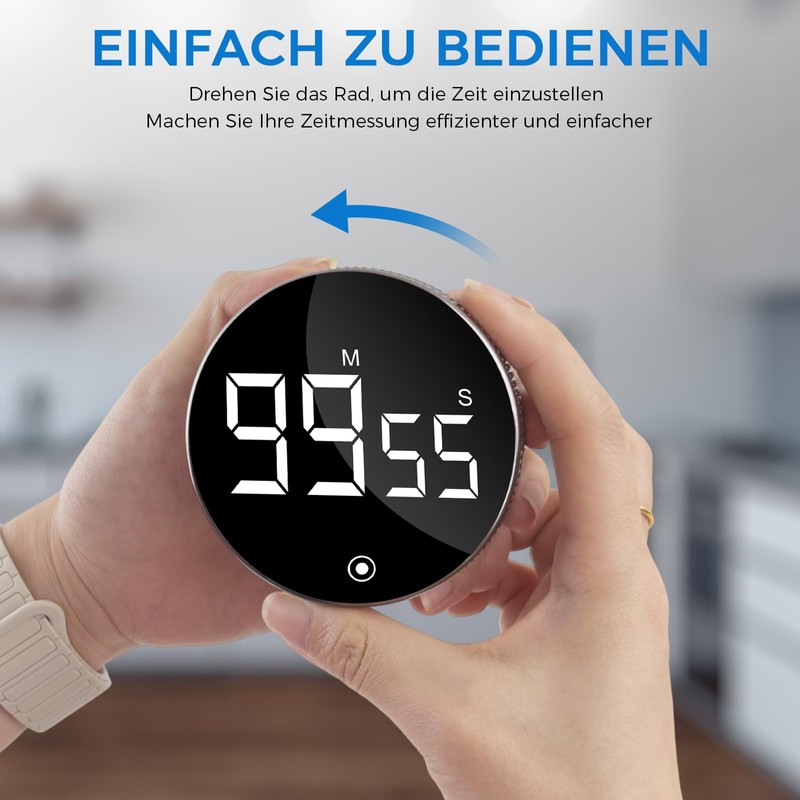 CNMTCCO Digital Kitchen Timer Magnetic Egg Timer with LED Display,
