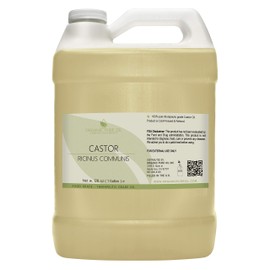 Castor Oil - 100% Pure Refined Natural Cold Pressed Vegan Non GMO Bulk 128 oz - 1 Gallon Premium Grade A - Bulk Wholesale Castor Oil for Hair Nails Eyelashes Eyebrows Beard Mustache - Organic Pure Oil