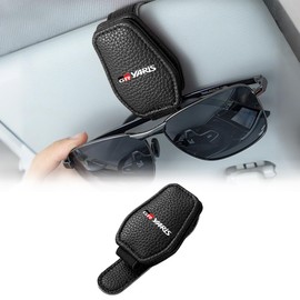 GR Yaris Universal Car Sunglasses Holder with Logo Glasses Holder GR Yaris 10 Series RZ RC Grade Compatible Easy Installation Glasses Clip Safe Driving Visor Leather Car Storage Glasses Storage Car