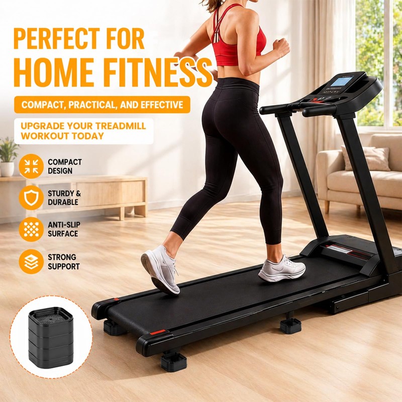 4PCS Treadmill Incline Riser Blocks, Stackable Treadmill Riser Incline Blocks,Uphill
