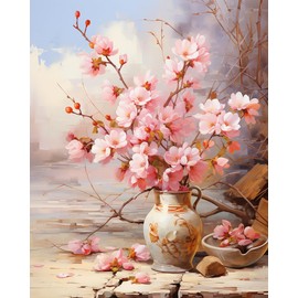 FITIMOLO Paint by Number for Adults Begginer Kids, 16x20 inch Canvas Without Frame, DIY Acrylic Painting Kit for Home Decor, Gift for Birthday or Any Festival, Flowers1