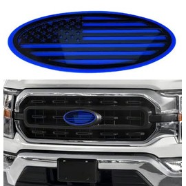 WSHFJDVCM 1pc USA Flag Emblem Badge Nameplate for Ford 04-14 F150, 11-14 Edge, 11-16 Explorer, 06-11 Ranger, 07-14 Expedition, Blue,9inch F-9USF-BBL
