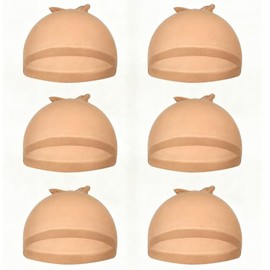 Sunwell 6 pieces Light Brown Wig Cap Stocking Wig Caps Stretchy Nylon Wig Caps for Women