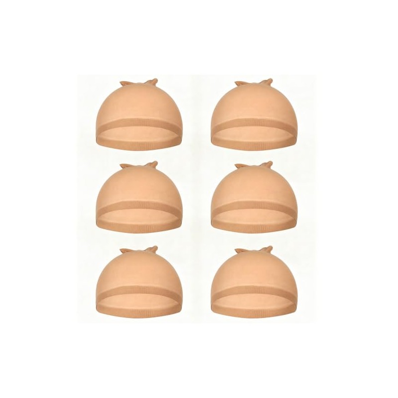 Sunwell 6 pieces Light Brown Wig Cap Stocking Wig Caps