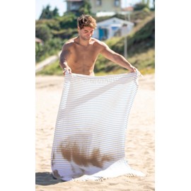 Bazaar Anatolia Turkish Beach Towel 100% Cotton Bath Towels Oversized Quick Dry Boho Farmhouse Decor Sheets Bathroom Towels Sand Free Camping Blanket 180x100cm - Arpa Light Blue