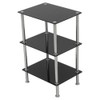 AVF Transitional Steel and Glass Small 3-Tier Shelving Unit in