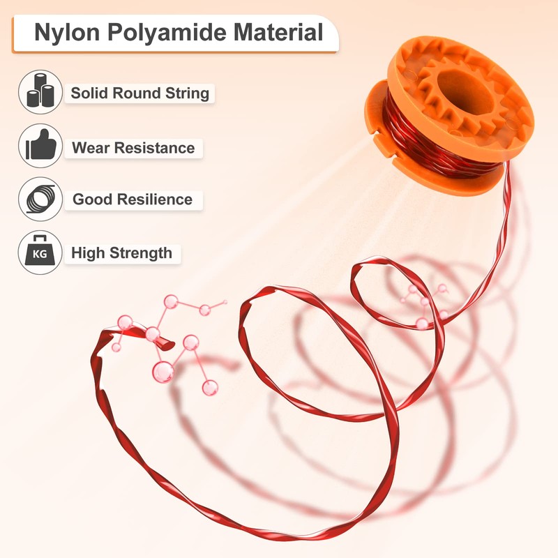 GreatBuddy 6 Pack WA0010 Replacement Spool for Worx Weed Eater