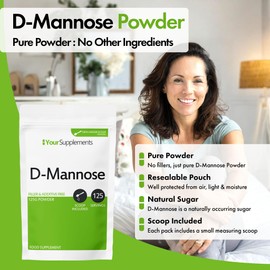 Your Supplements - D Mannose Pure Powder 200g | Natural & Non GMO | Vegetarian & Vegan Friendly | Scoop Included