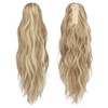 FESHFEN Wavy Ponytail Hairpiece with Clip, 50 cm Ponytail Braid