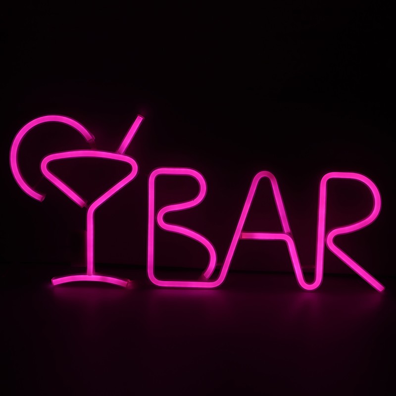 BAR Letters Shaped LED Neon Light Shop Signs Light for