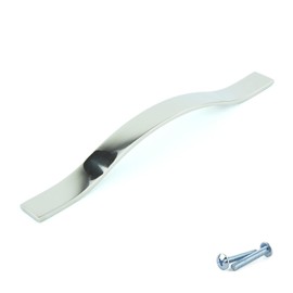 M4TEC Matt Nickel Bow Pull Handle for Bedroom Furniture, Kitchen Furniture, and Cupboards - Ideal Door Handles, Wardrobe Handles, Cabinet and Draw Handles- L8 Series 128 mm